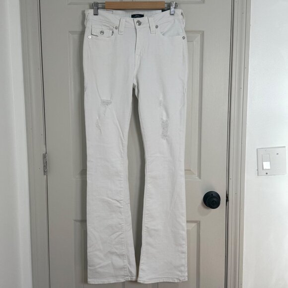True Religion Becca Mid Rise Bootcut Jeans Womens 29 Flap Pocket Y2K Streetwear - Picture 2 of 16
